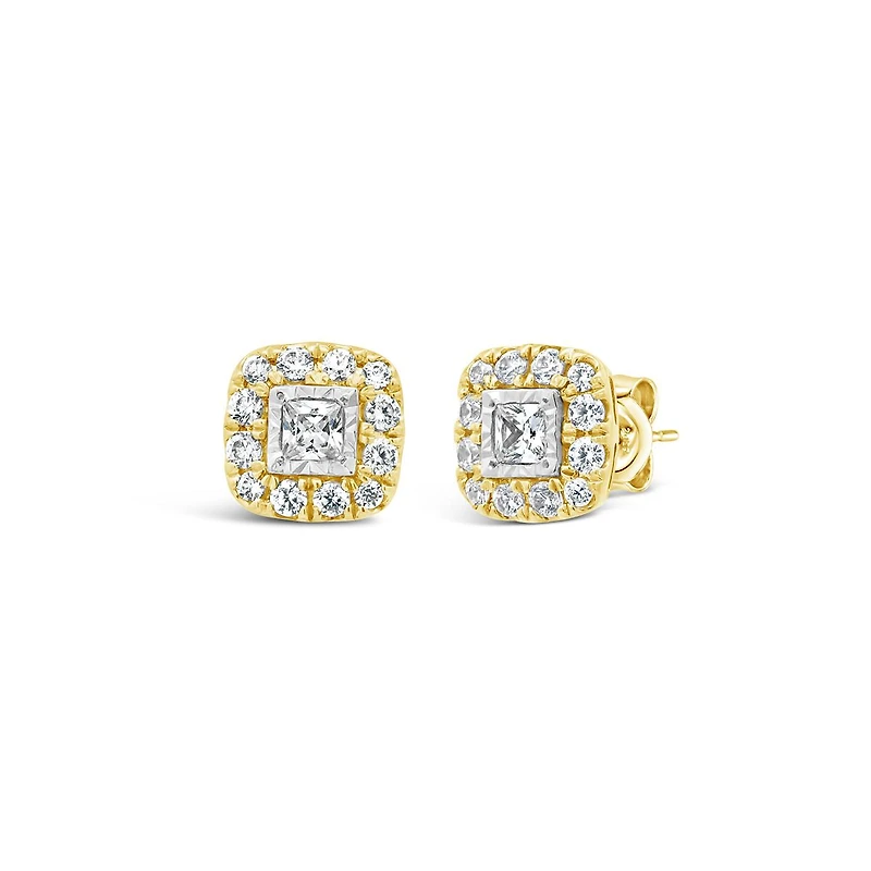 New Brilliance Lab Grown 0.50CTW Diamond Earrings in 10K Yellow Gold