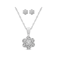 New Brilliance Lab Grown 0.25CTW Diamond Pendant and Earrings in Sterling Silver
