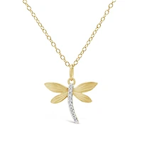 Bella Moda Diamond Dragonfly Vermeil Pendant