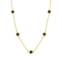 Bella Moda 0.10CTW Black Diamond Vermeil Necklace