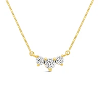Glacier Fire Canadian 0.15CTW Three Stone Diamond Necklace in 10K Yellow Gold