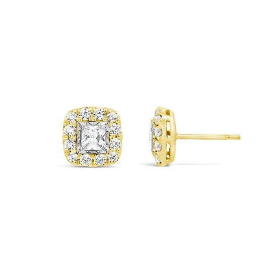 New Brilliance Lab Grown 1.00CTW Diamond Earrings in 10K Yellow Gold