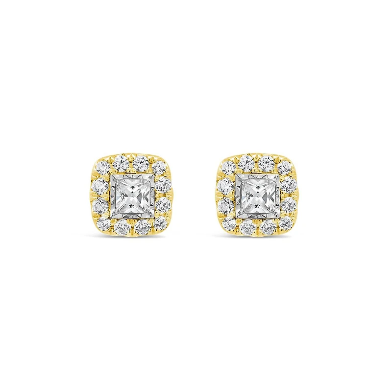 New Brilliance Lab Grown 1.00CTW Diamond Earrings in 10K Yellow Gold
