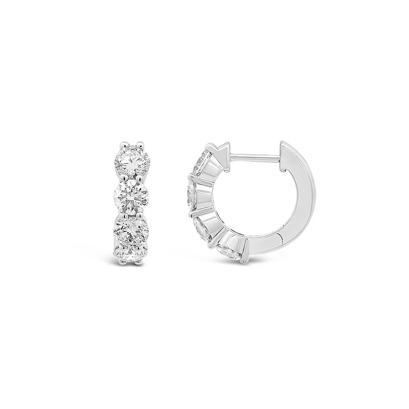New Brilliance Lab Grown 2.00CTW Diamond Hoop Earrings in 10K White Gold