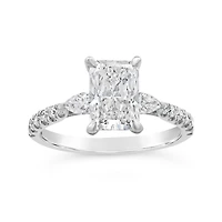 New Brilliance Lab Grown 2.50CTW Radiant Cut Diamond Ring in 14K White Gold