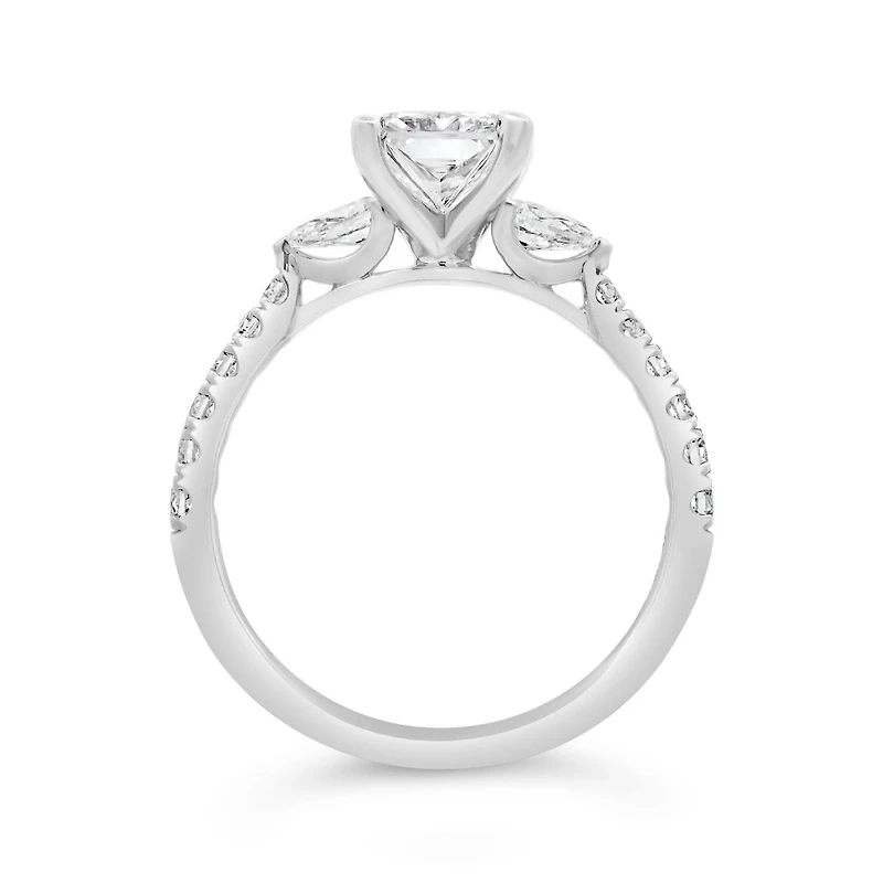 New Brilliance Lab Grown 2.50CTW Radiant Cut Diamond Ring in 14K White Gold