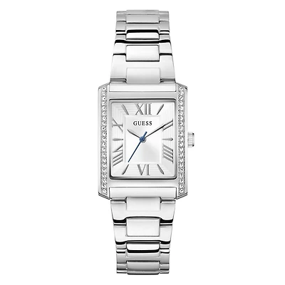 Guess Women's Silver Tone Crystal Bonnie Watch