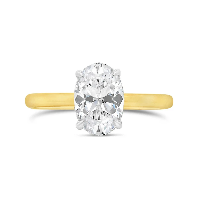 New Brilliance Lab Grown 2.07CTW Oval Diamond Solitaire Ring in 14K Yellow Gold