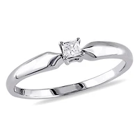 Julianna B 0.10CT Princess Cut Diamond Solitaire Ring Sterling Silver