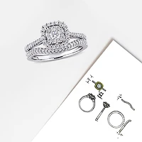 Julianna B 0.62CTW Diamond Bridal Set 10K White Gold