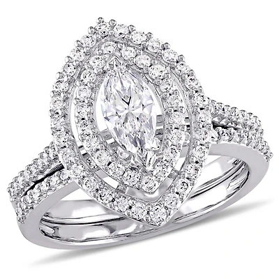 Julianna B 0.98CTW Diamond Bridal Set 14K White Gold