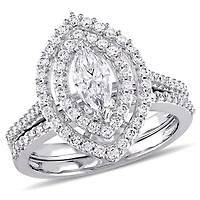 Julianna B 0.98CTW Diamond Bridal Set 14K White Gold