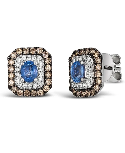 Le Vian 14K White Gold Blue Sapphire Diamonds Earrings