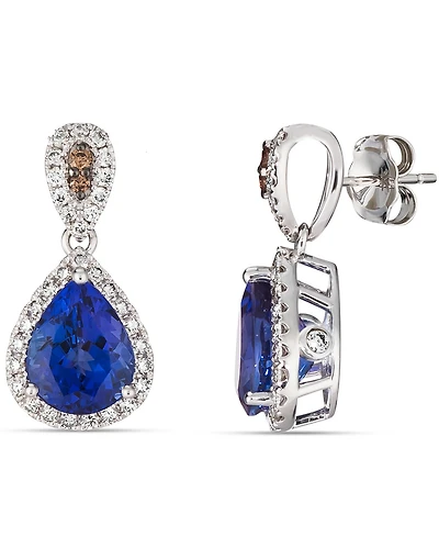 Le Vian 14K White Gold Blue Tanzanite Diamonds Earrings
