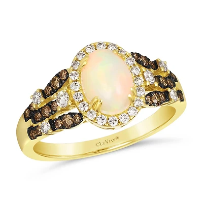 Le Vian 14K Yellow Gold Neopolitan Opal Diamonds Ring