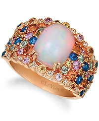 Le Vian 14K Rose Gold Neopolitan Opal Diamonds Ring