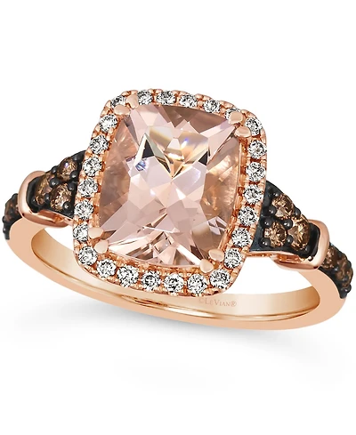 Le Vian 14K Rose Gold Peach Morganite Diamonds Ring