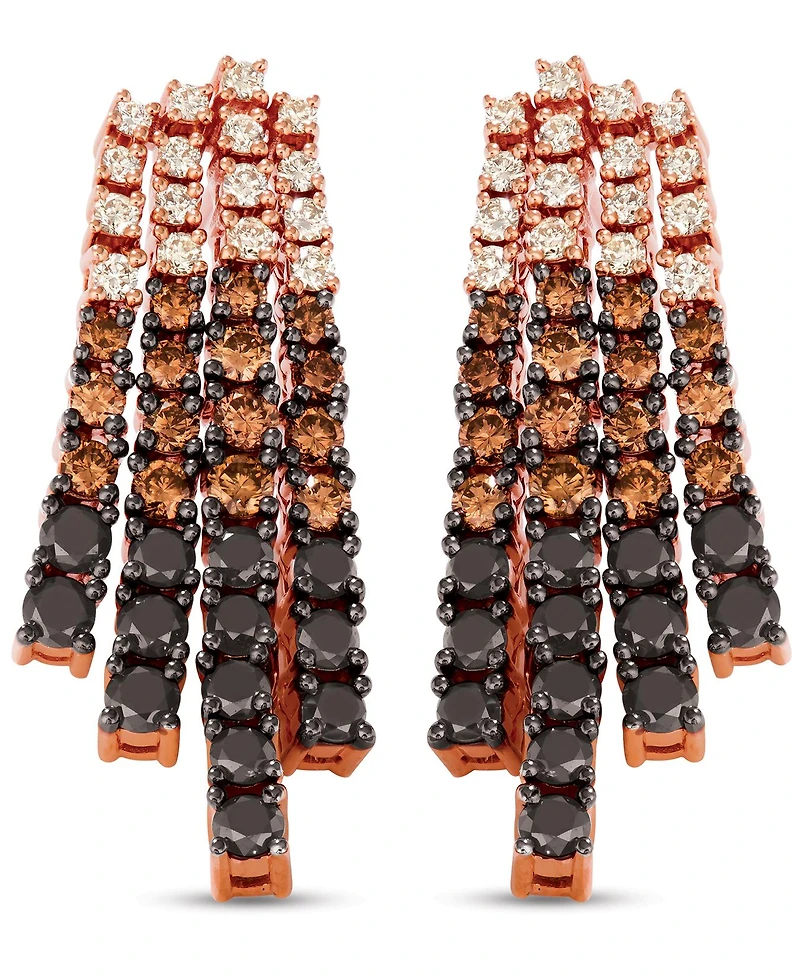 Le Vian 14K Rose Gold Brown & Black & Nude Diamonds Earrings