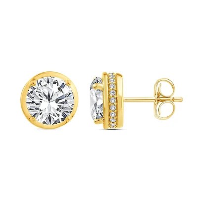 Above Love Lab Grown 1.78CTW Diamond Stud Earrings in 14K Yellow Gold