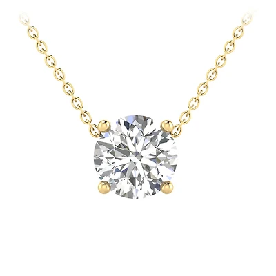 Above Love Lab Grown 1.14CT Diamond Solitaire Necklace in 14K Yellow Gold
