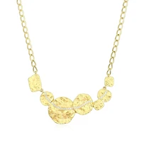 ELLE "Galaxy" 18K Gold Plated Matte Multi-Disc with Cubic Zirconia Necklace