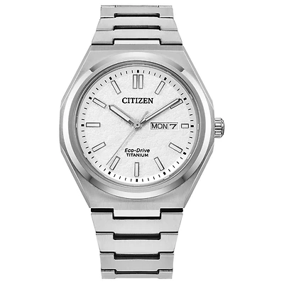 Citizen Men's Silver-Tone Zenshin 3-hand Super Titanium Watch