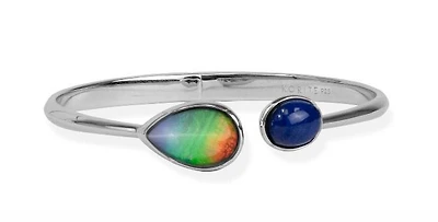 Korite Harmony Sterling Silver Ammolite & Lapis Bangle