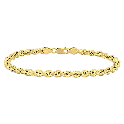 Julianna B 10K Yellow Gold 5mm Rope Link 7.5" Bracelet