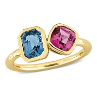 Julianna B 14K Yellow Gold Blue and Pink Spinel 2-Stone Ring