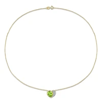 Julianna B 10K Yellow Gold Peridot & Diamond 17" Heart Necklace