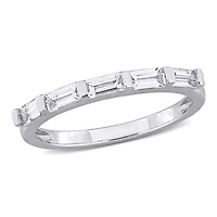 Julianna B 10K White Gold Baguette-Cut White Sapphire Anniversary Band