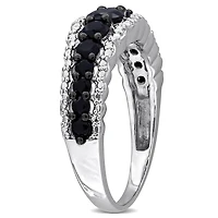Julianna B Sterling Silver Black Sapphire Fashion Ring