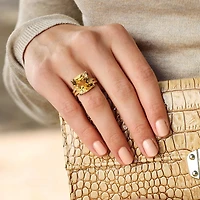 Julianna B Yellow Plated Sterling Silver Citrine Solitaire Cocktail Ring