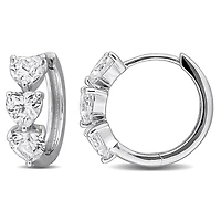 Julianna B Sterling Silver Created White Sapphire Hoop Earrings