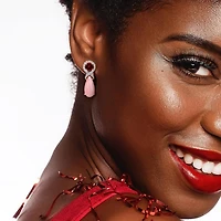 Julianna B Rose Plated Sterling Silver Multi-Gemstone Leverback Earrings