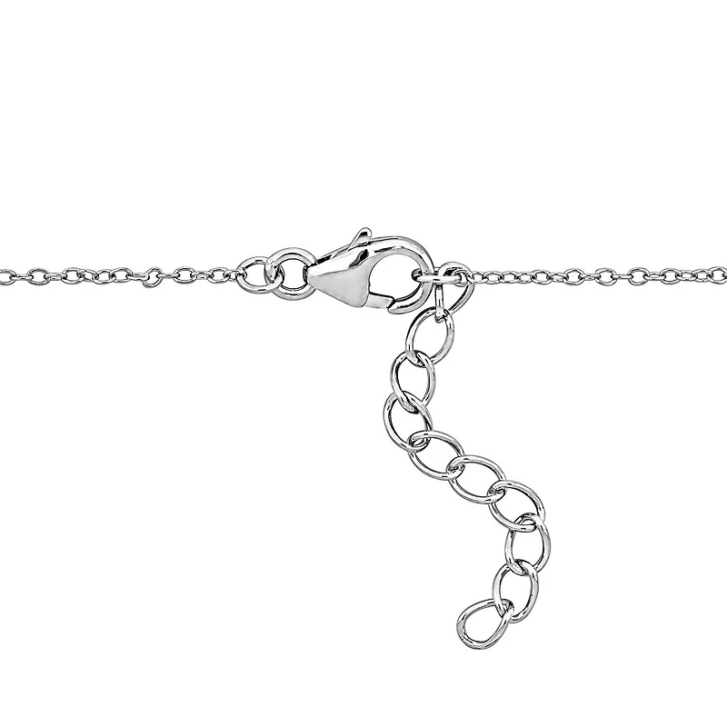 Julianna B Sterling Silver Baguette-Cut Tanzanite and White Topaz 18" Necklace