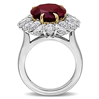 Julianna B 14K Two-Tone Gold Created Ruby & Lab-Grown Diamond Cocktail Ring