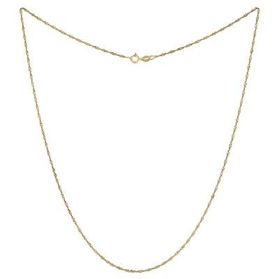 14K Yellow Gold 18" 1.4mm Singapore Chain