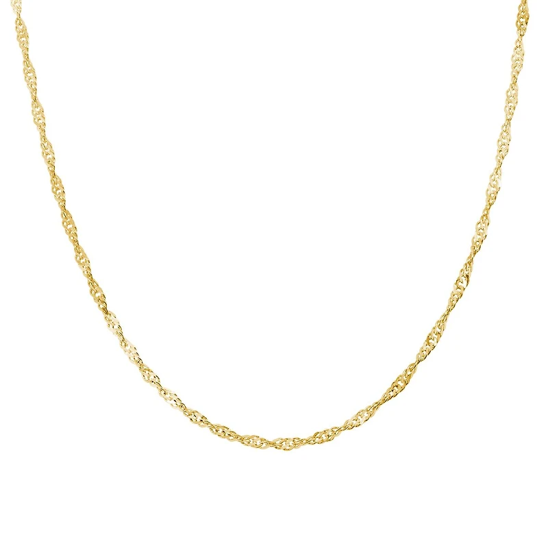 14K Tri Gold 18" Singapore Chain
