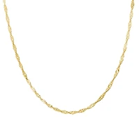 14K Tri Gold 18" Singapore Chain