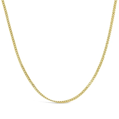 14K Yellow Gold 18" 1.05mm Diamond Cut Curb Chain