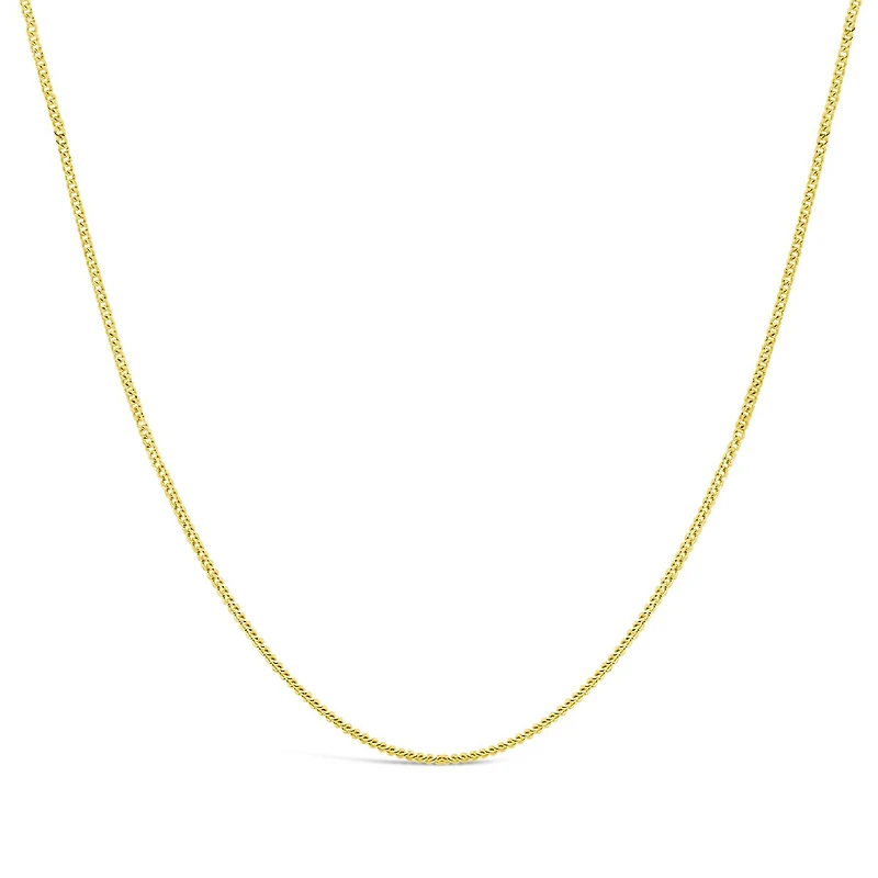 14K Yellow Gold 18" 1.05mm Diamond Cut Curb Chain