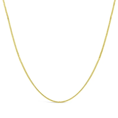 14K Yellow Gold 18" 1.05mm Diamond Cut Curb Chain