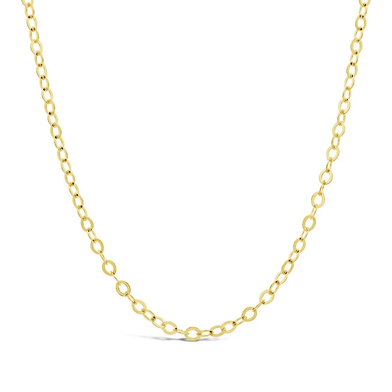 10K Yellow Gold 18" Flat Shiny Open Cable Chain