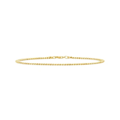 10K Yellow Gold 10" 3.75mm Semi-Solid Curb Anklet