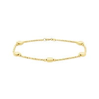 10K Yellow Gold 7.5" Square Bead Bracelet