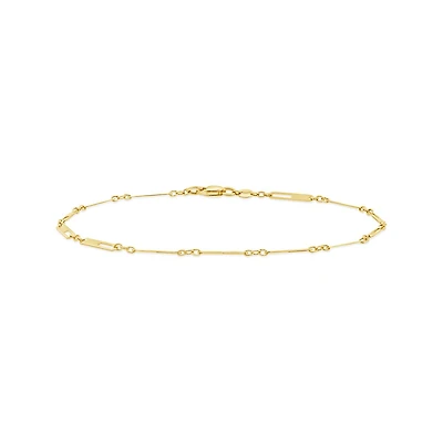 10K Yellow Gold Fancy Link Anklet