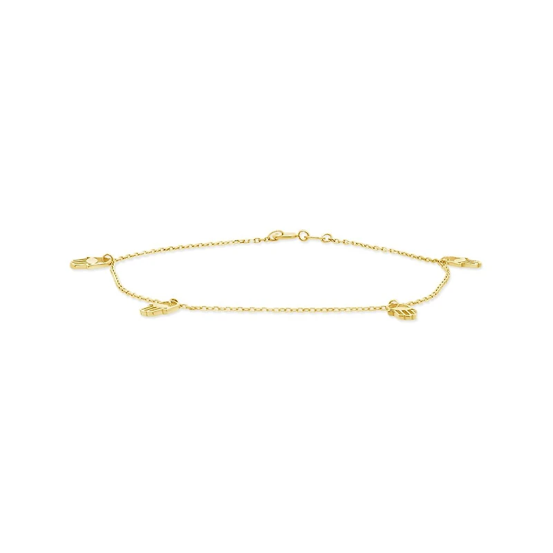 10K Yellow Gold 7.5" Hamsa Bracelet