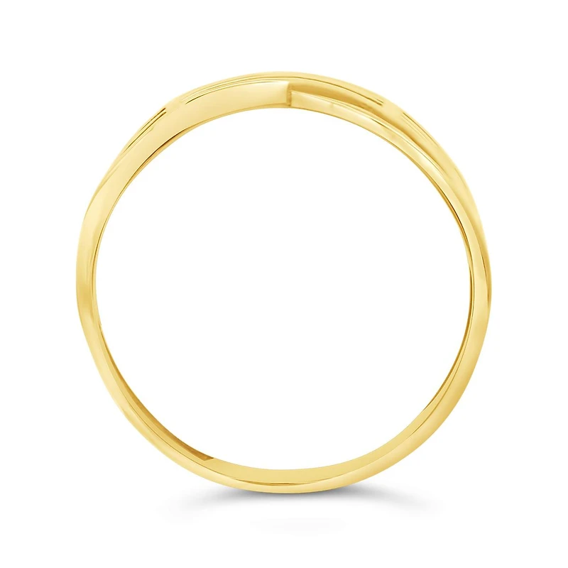 10K Yellow Gold Criss Cross Wave Ring