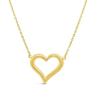 14K Yellow Gold 18" Heart Pendant